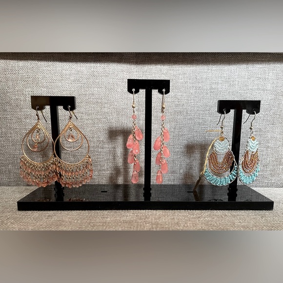 SIX PAIRS Pink and Blue Earrings in ONE Bundle!  Full Set of 6 Pairs / One Lot! - Picture 16 of 16